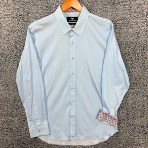 Buttercloth Shirt Mens XL Light Blue Regular Fit Button Up Dress Long Sleeve